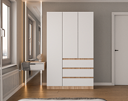 Изображение товара Распашной шкаф Мальм 314 oak white ИКЕА (IKEA) на сайте adeta.ru